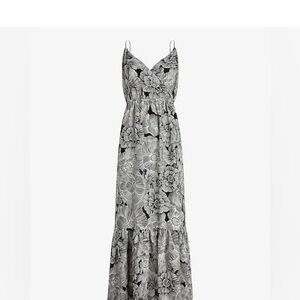 Floral Maxi Dress in Black and White